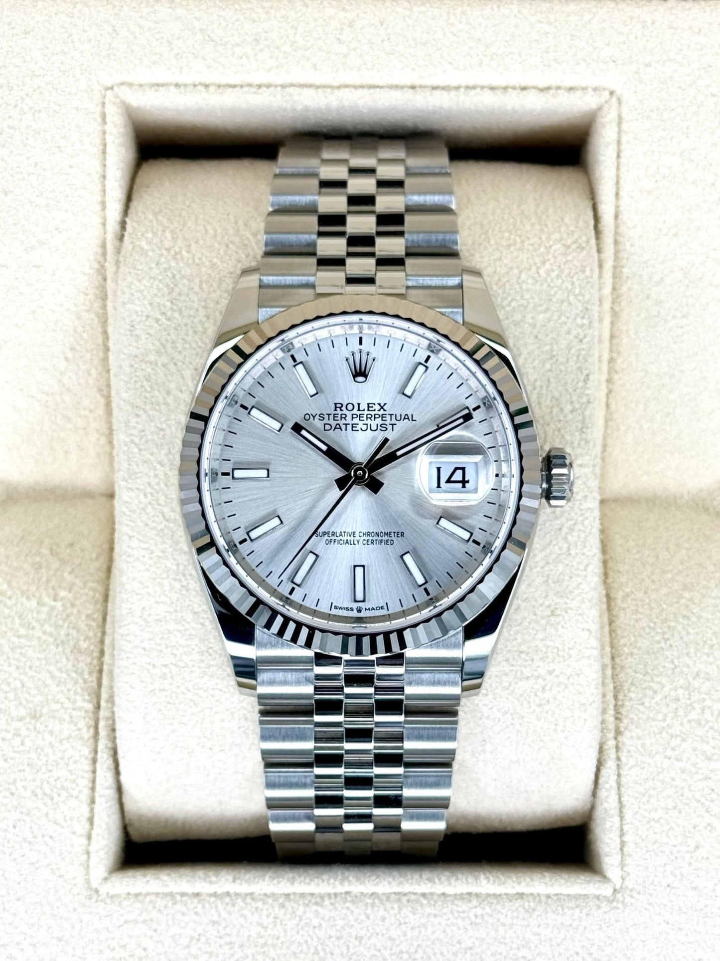 Silver Rolex Oyerter Pepretual Date just () - Premium | Huzien