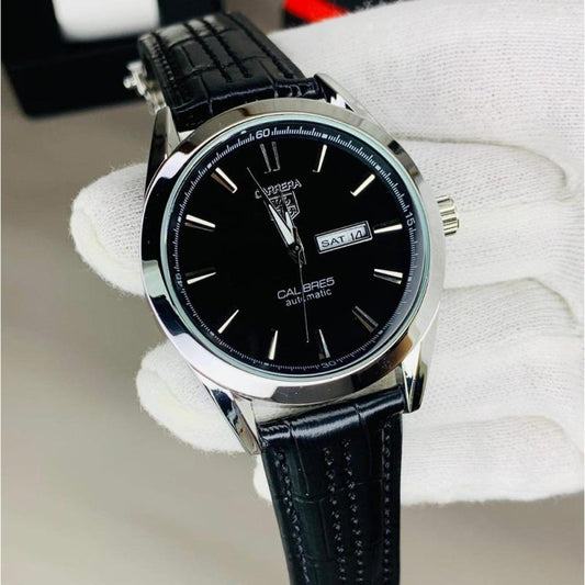 Tag Heuer Calabria – Premium Leather Strap (black) - Premium | Huzien