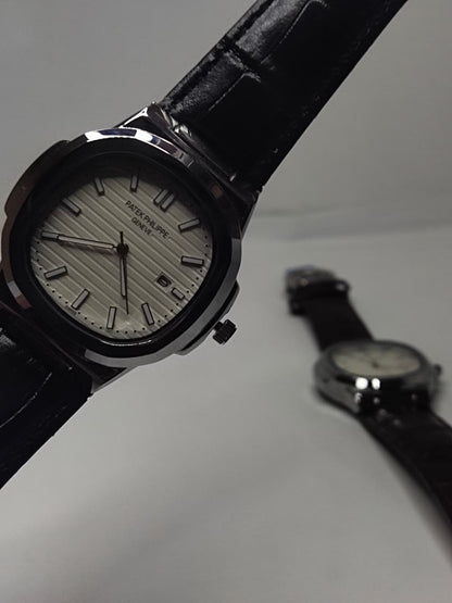 Leather Strap Patek Philippe (Black) - Premium | Huzien