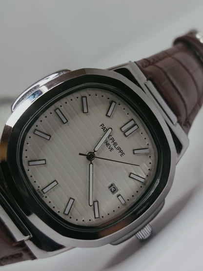 Leather Strap Patek Philippe (Brown) - Premium | Huzien